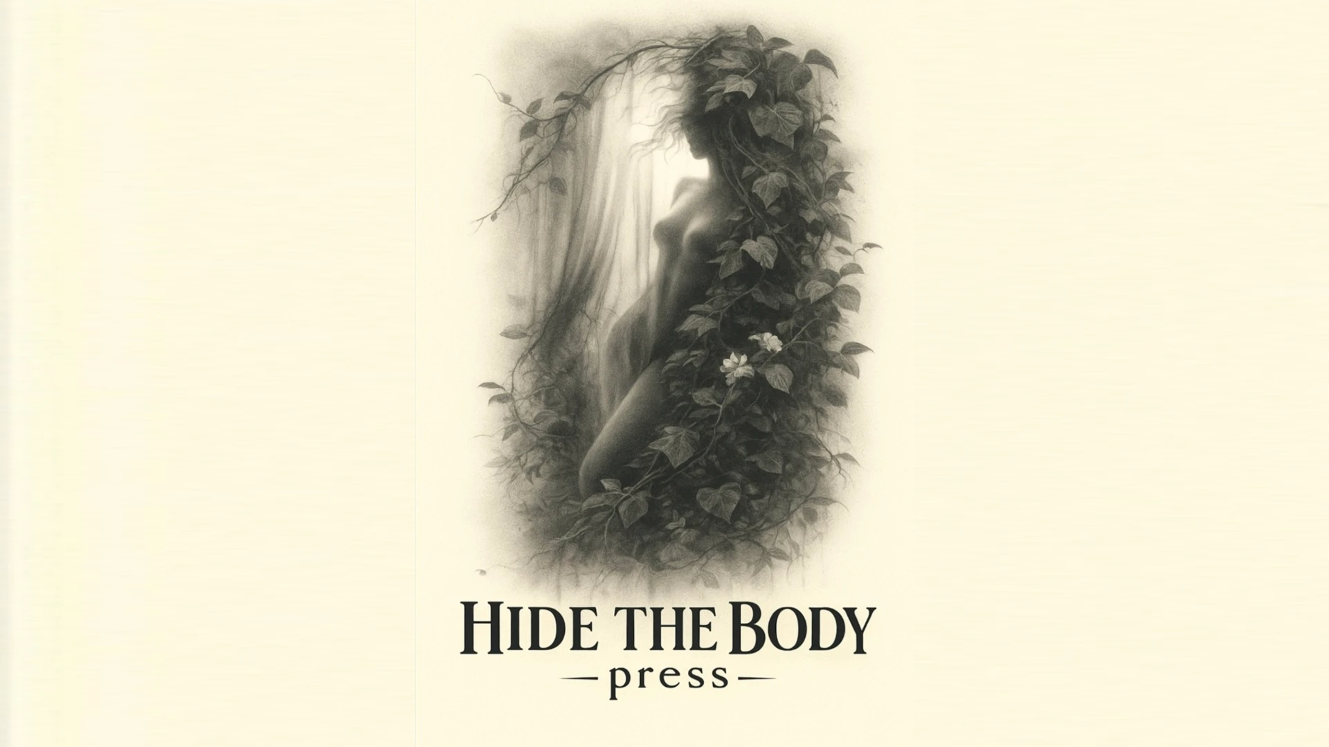 Hide the Body Press emblem: a pencil sketch of a figure wrapped in ivy.